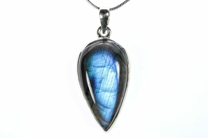 Brilliant Blue Labradorite Pendant with Chain #278280